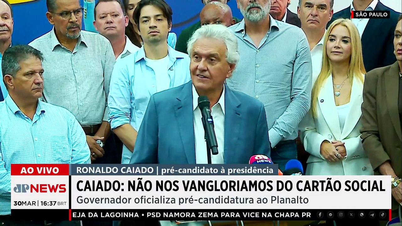 Caiado em evento de oficialização da candidatura: “Em Goiás, bandido não se cria”