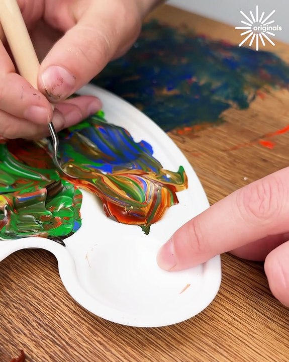 Satisfying ASMR removing colors from mixing plate! 🎨🔊