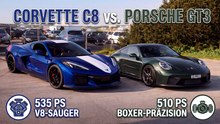 Porsche 911 GT3 Touring gegen Chevrolet Corvette C8 Grand Sport