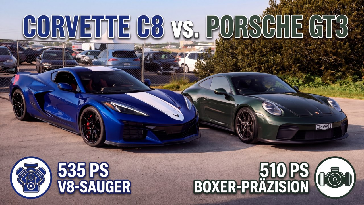 Porsche 911 GT3 Touring gegen Chevrolet Corvette C8 Grand Sport