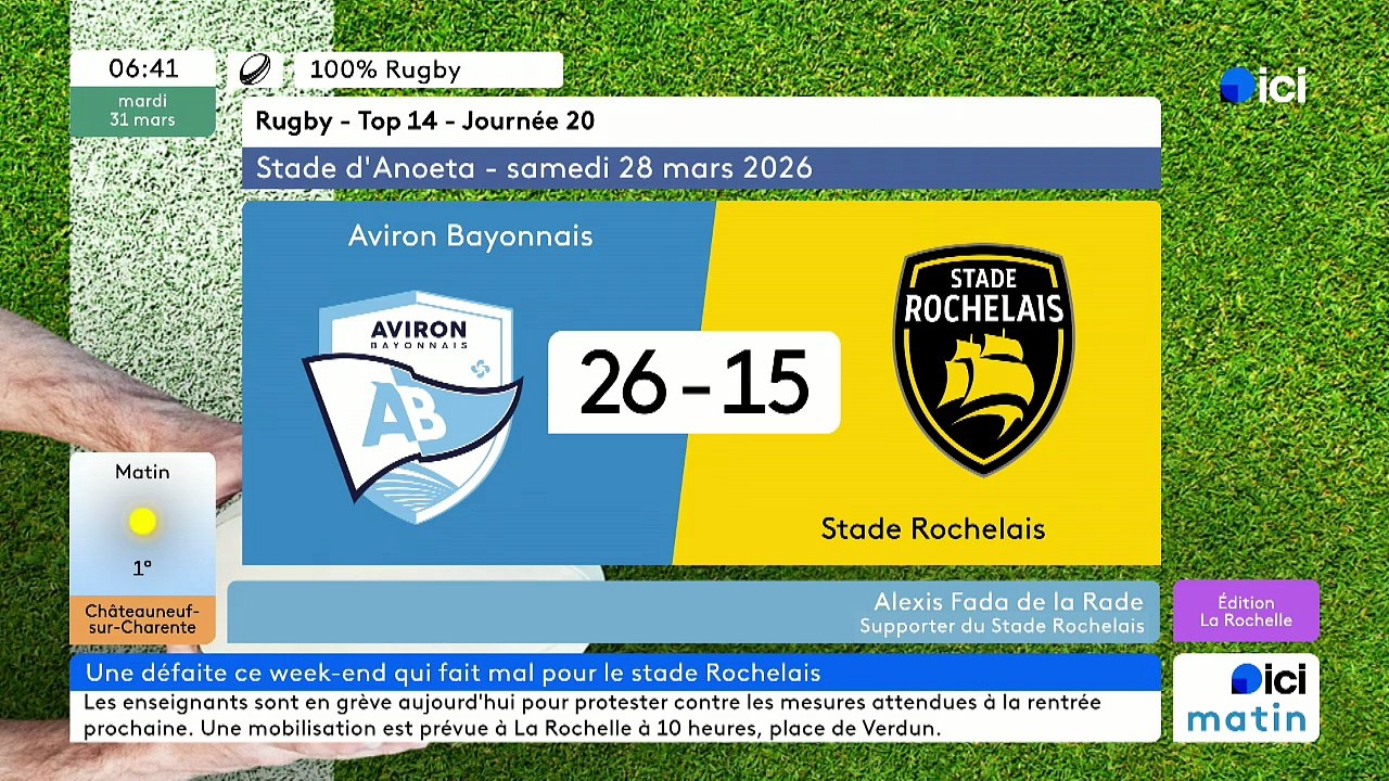 31/03/2026 - ici matin par ici La Rochelle en vidéo