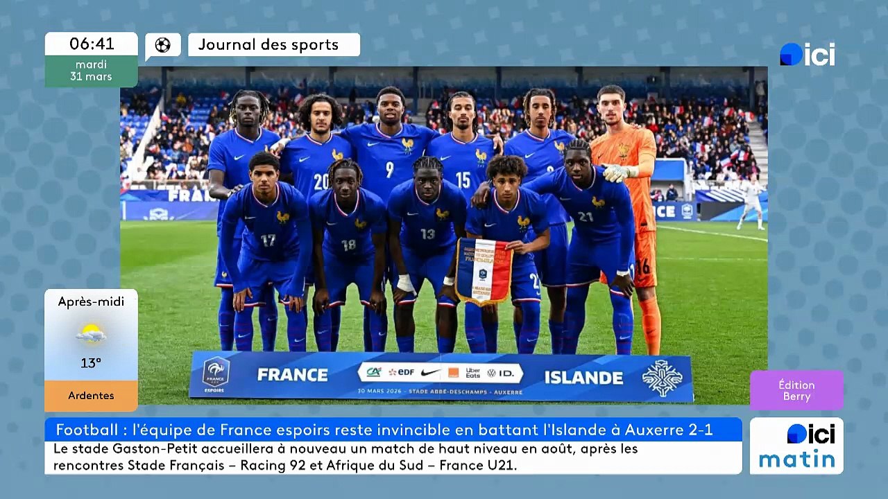 31/03/2026 - ici matin par ici Berry en vidéo