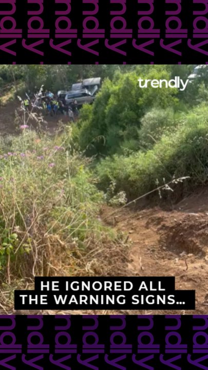 Off-road vehicle attempts to ascend a hill but tumbles backward due to steepness *Car mishap*