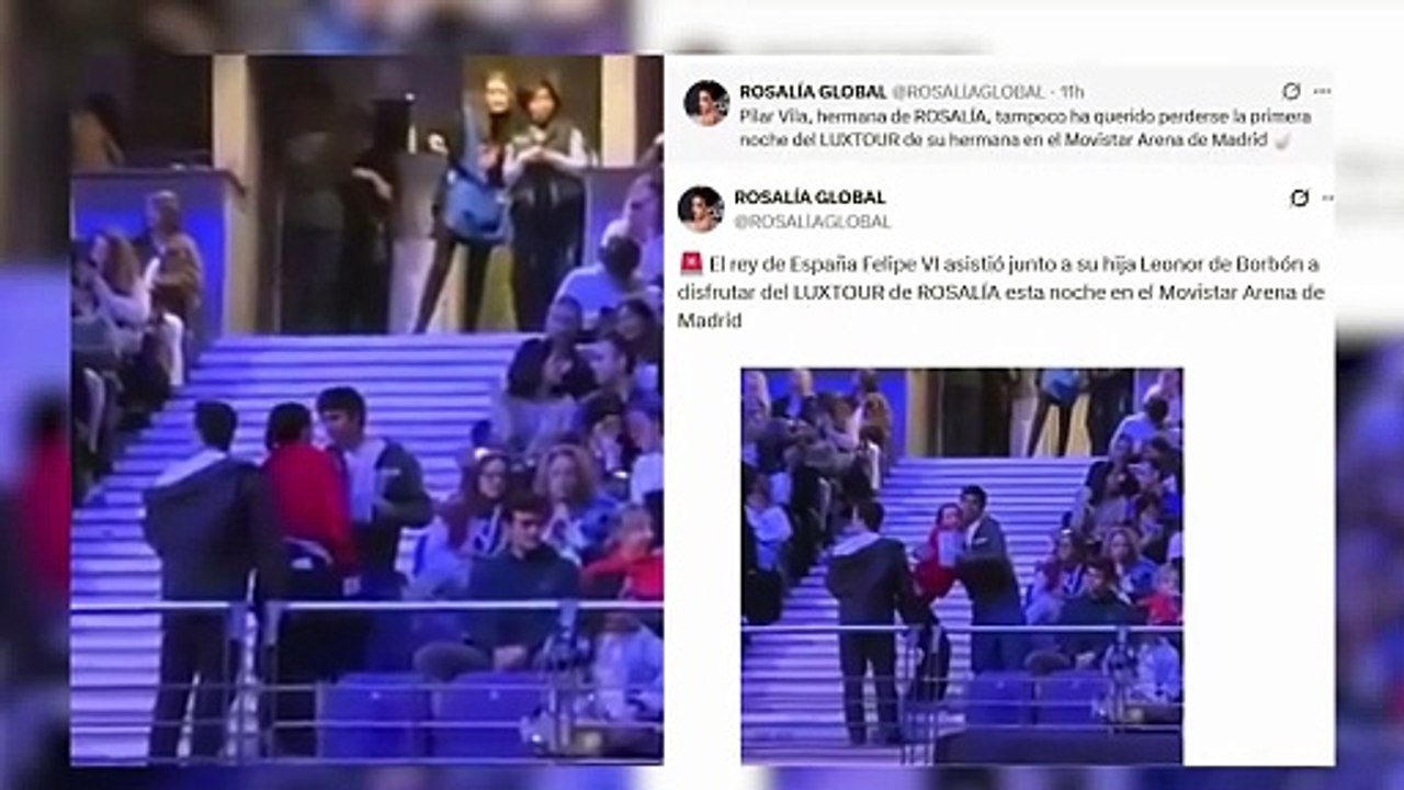 Muchos famosos acuden al concierto de Rosalía en Madrid: de Pedro Almodóvar y Ester Expósito al ¿rey Felipe VI y Leonor?