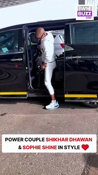 Shikhar Dhawan was spotted at the airport with Sophie Shine, and the duo effortlessly grabbed attention with their stylish appearance.