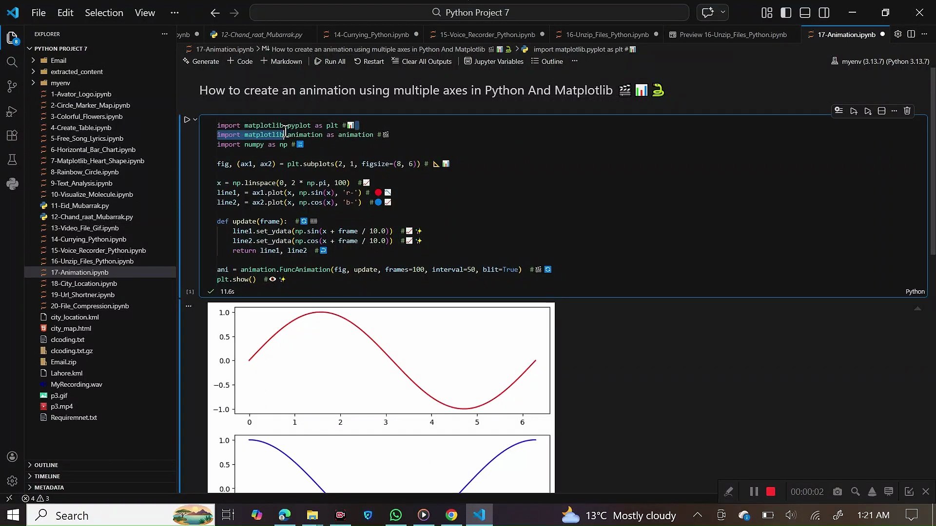 ⁣How to Create Animation in Python _ Matplotlib Tutorial