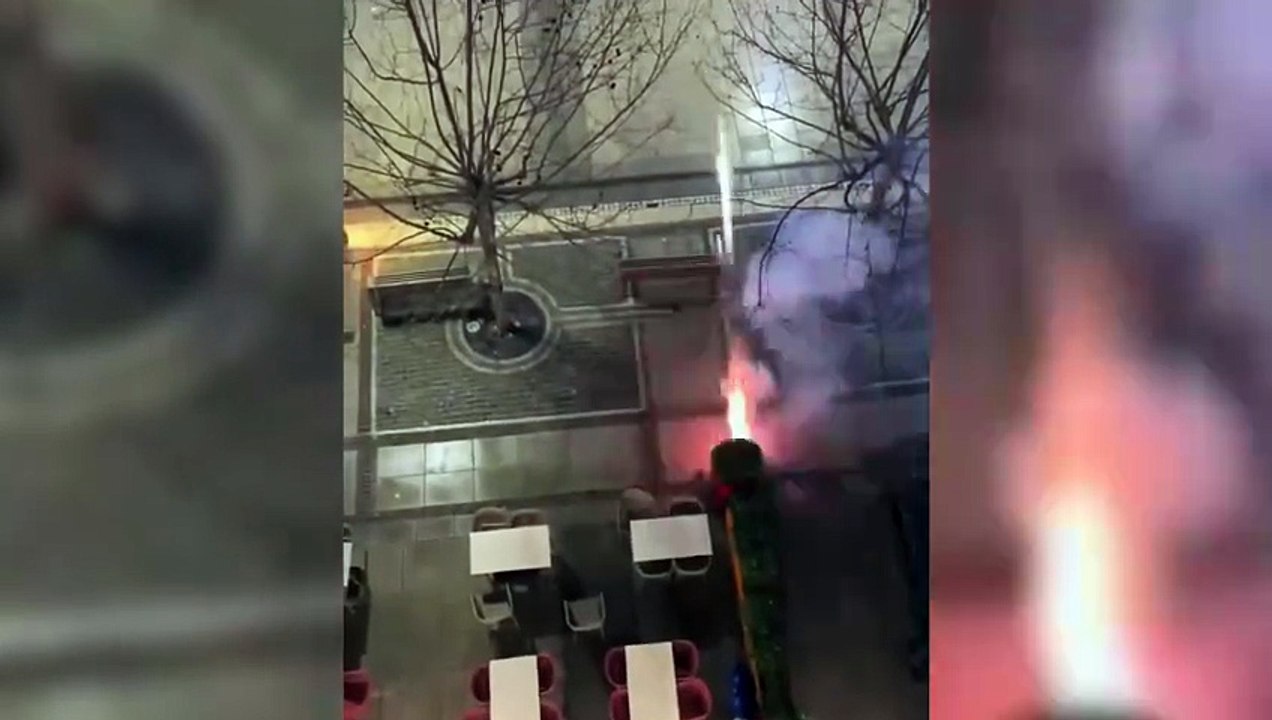 Kosova'da A Milli Takım'ın kaldığı otele gece vakti havai fişekli provokasyon