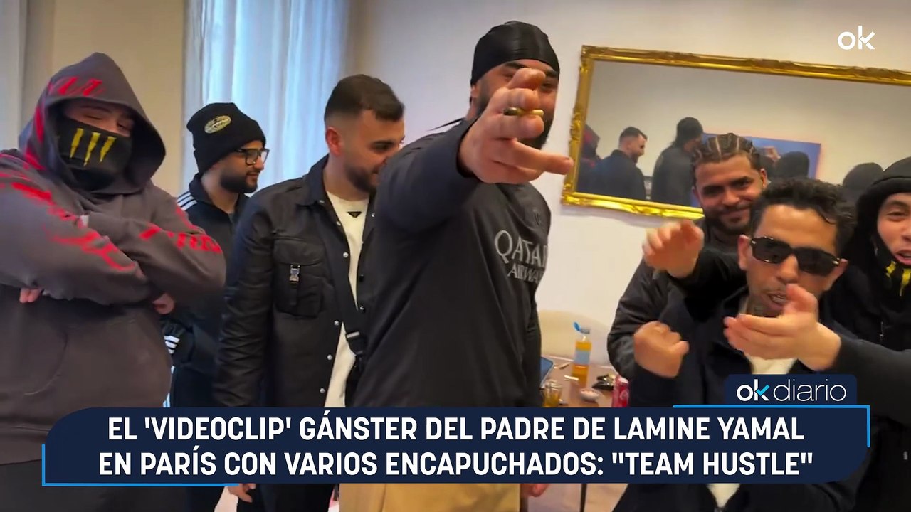 El 'videoclip' gánster del padre de Lamine Yamal en París con varios encapuchados: "Team Hustle"