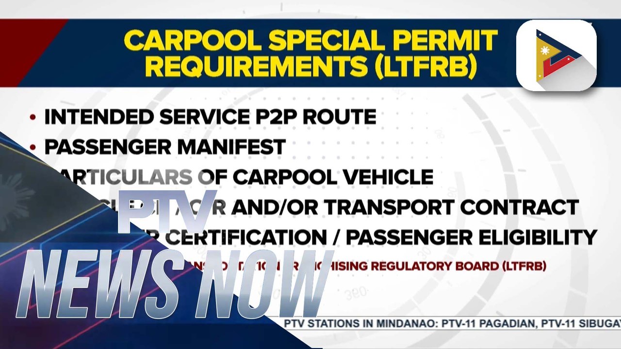 LTFRB to issue special permits shortly for joint MMDA-LTO carpooling program shortly in time for kickoff next Monday
