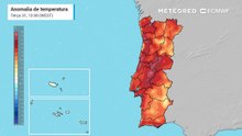 Abrantes e Entroncamento nos 28 ºC: Portugal com anomalias de +9 ºC esta sexta-feira