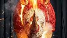Art if matchstick Rhinoceros Burning_match_ignites