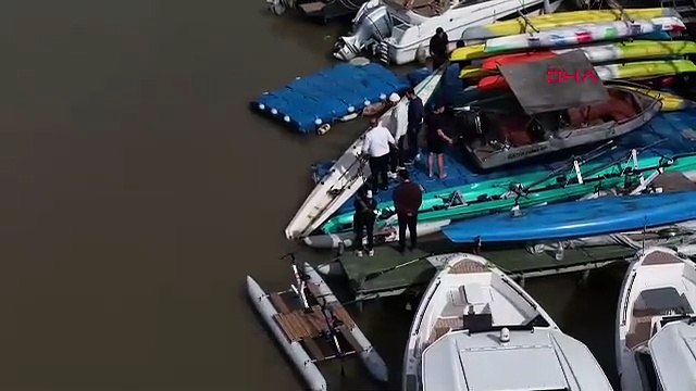 İstanbul- Sağanak sonrası İstanbul Boğazı’ndaki renk değişimi havadan görüntülendi