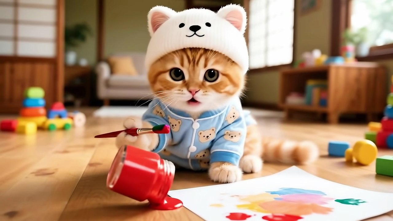 Funny Cat Family Beach Trip 😂🐱 | Ginger Kitten Meets Grandma 🌊💕