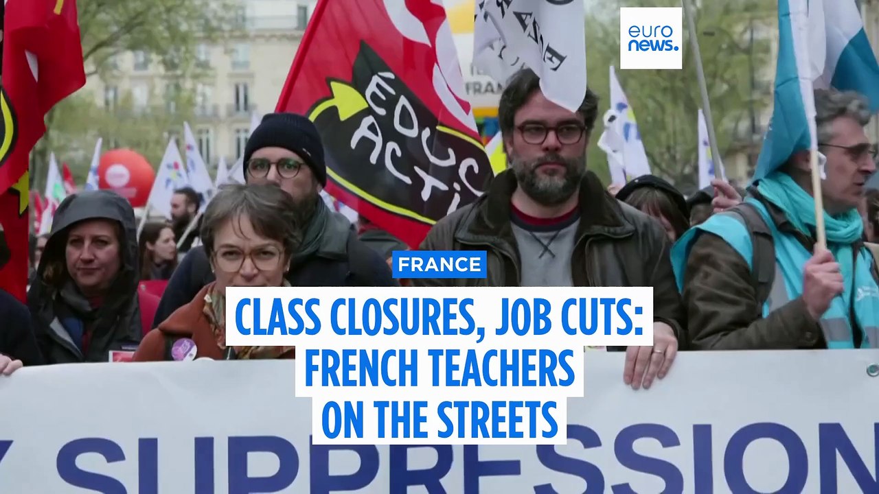 Around 30% of France's teachers strike in protest against job cuts and low wages