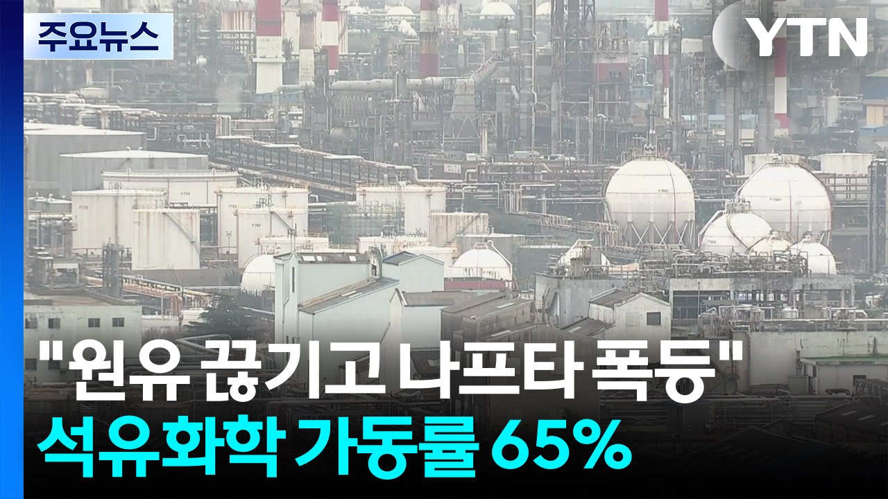 "원유 끊기고 나프타 폭등"...석유화학 업계 가동률 65% / YTN