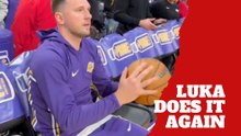 Luka Doncic shows off unreal touch by hitting four straight shots from the bench