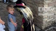 Toddler vs. Halloween Witch Animatronic – Hilarious Chaos Ensues 🎃😂|| Heartsome 💖