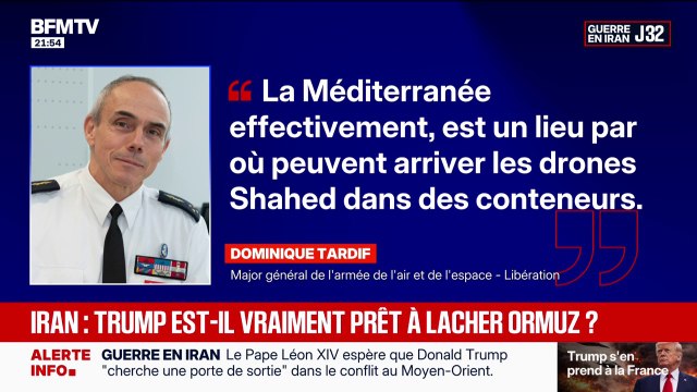 Moyen-Orient: La Méditerranée, effectivement, est un lieu par où peuvent arriver les drones Shahed dans des conteneurs , détaille Dominique Tardif, major général de l'armée de l'air et de l'espace