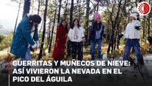 Inusual nevada en el Ajusco sorprende a visitantes