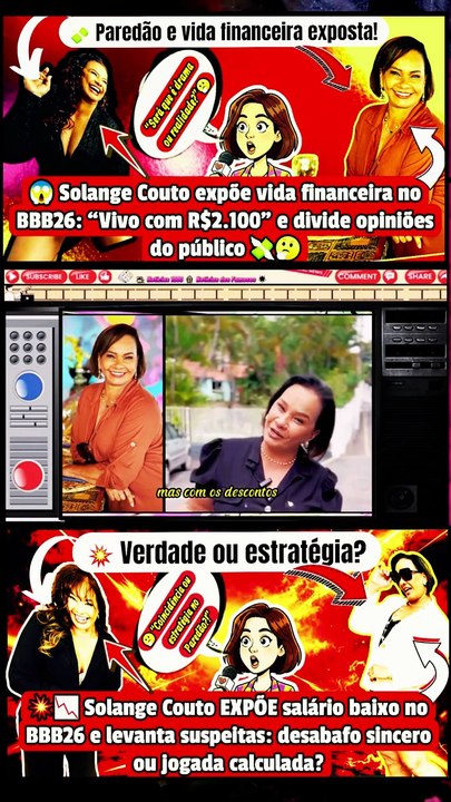 #solangecouto   revela quanto ganha no #bbb26  #polêmica ! Público questiona:emoção ou estratégia?💰Notícias 100 notícias dos Famosos