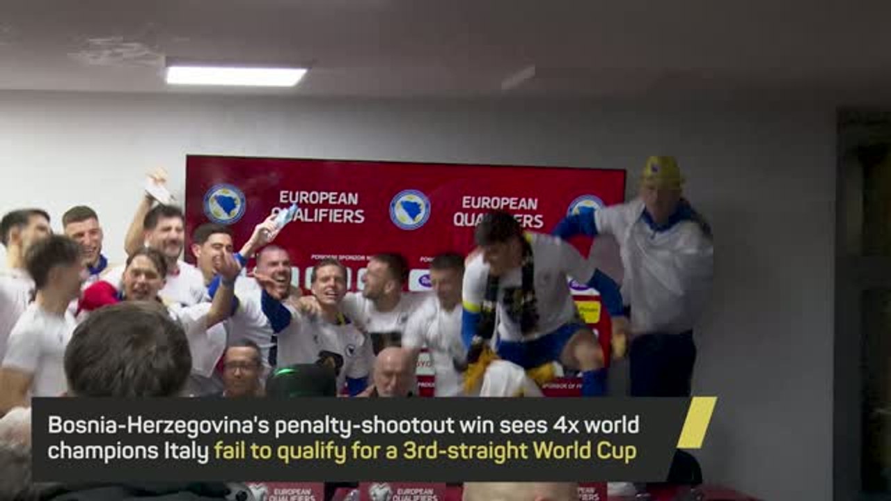 Bosnia-Herzegovina players storm press room in World Cup celebrations