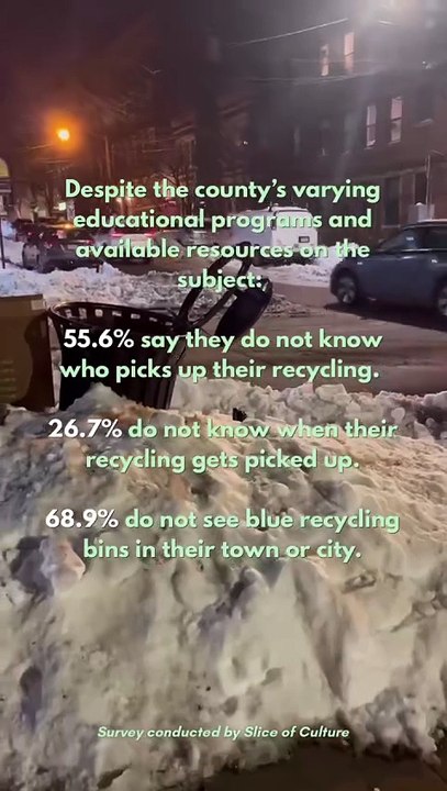 Recycling in snowstorm - West New York
