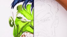 Realist vs X-ray drawing of Hulk ASMR! ✍️✨