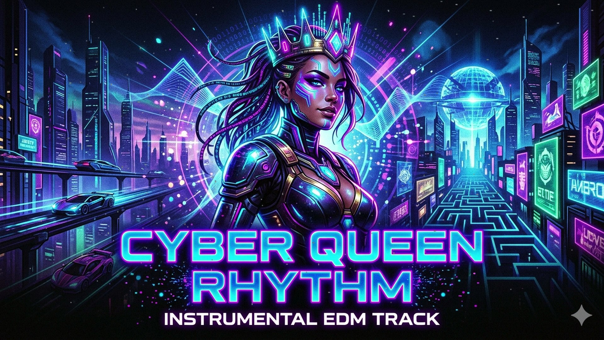 ⁣[Cyber Queen Rhythm] - best ai video background music #music  #edms