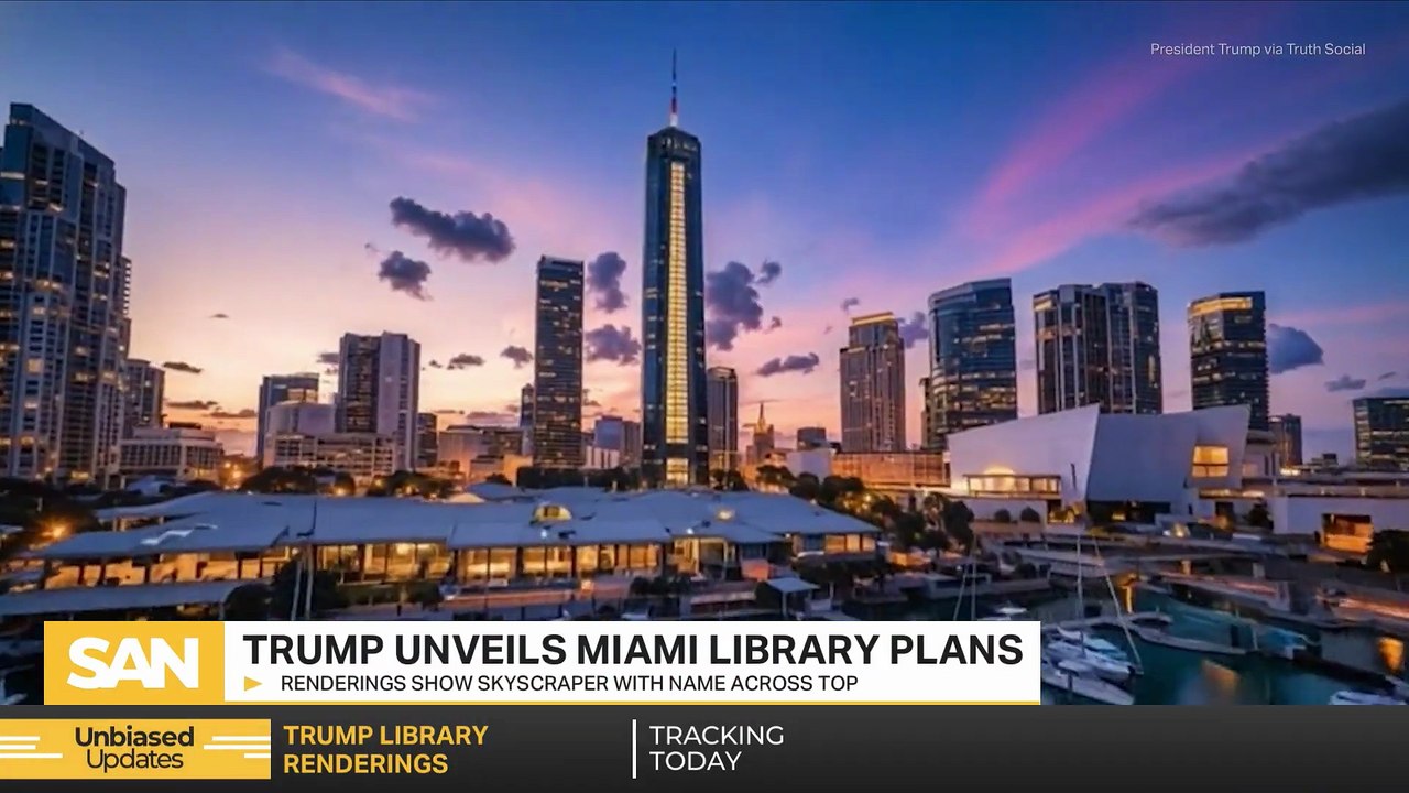 Trump unveils renderings for Miami presidential library, museum