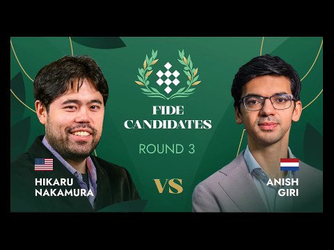 Nakamura vs Giri – a tense Candidates clash! Hikaru Nakamura faced Anish Giri in Round 3 of the FIDE Candidates Tournament 2026. A deep strategic battle between two elite players that ultimately ended in a draw. #chess #candidates2026 #nakamura #anishg
