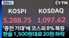 '종전 기대'에 코스피 8% 폭등...환율 1,500원대로 20원 하락 / YTN