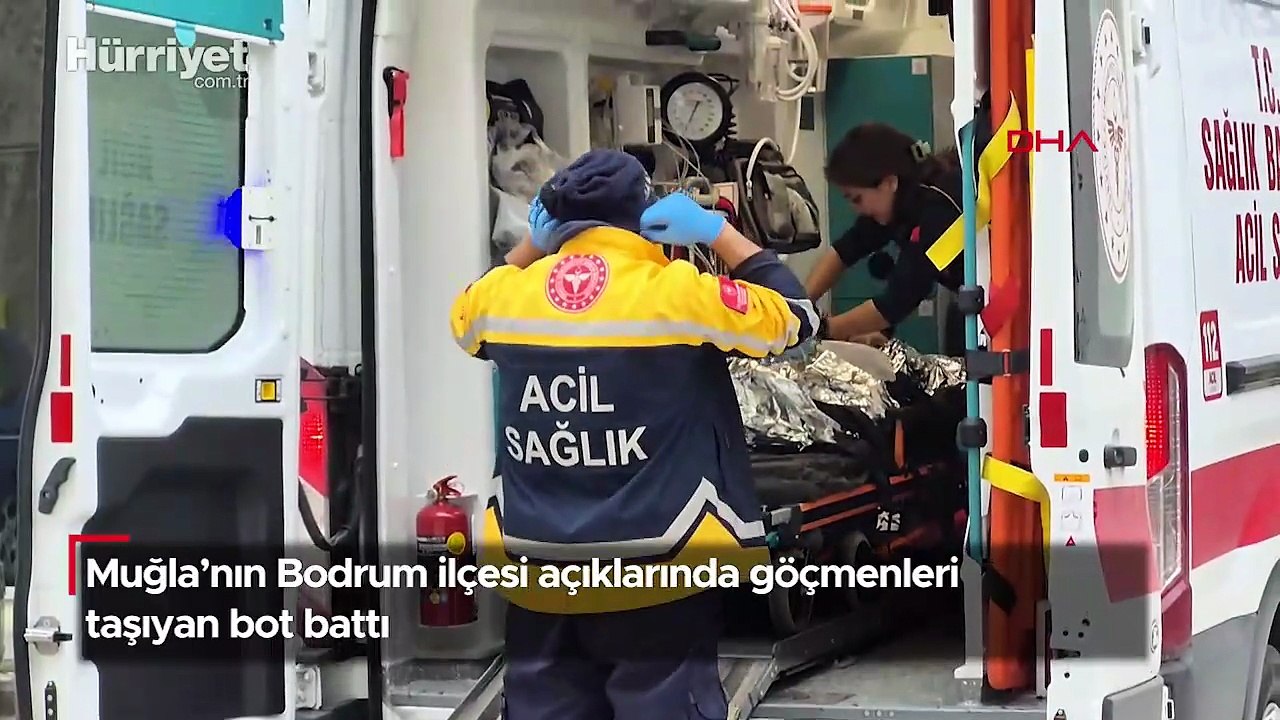 Muğla’nın Bodrum ilçesi açıklarında göçmenleri taşıyan bot battı