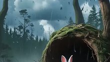 Rabbit Stormy Struggle 🐰🌧️  Raining & So Cute Survival Story