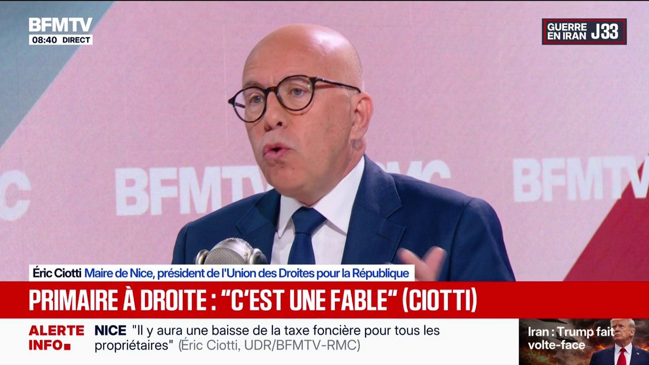 Barrage à l'extrême droite: "On peut échouer au second tour à cause de ce ridicule front républicain", déclare Éric Ciotti, maire UDR de Nice