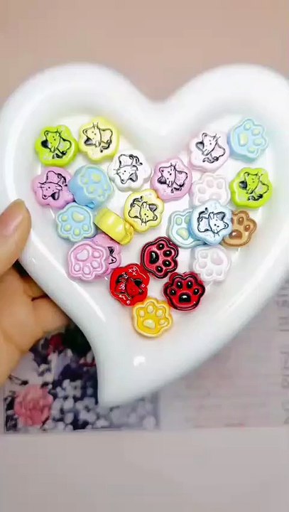 Acrylic Beads Pendant with Natural Scenery Flowers Birds Fish Prints Series, Random Mix