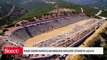Kışın üzeri kapatılan Medusa mozaiği ziyarete açıldı