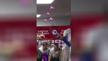 Wild scenes as Bosnia players storm press conference