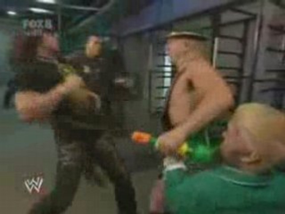 John Morrison & The Miz w/Hornswoggle Backstage - SD 6/6/08
