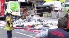 İstanbul'da çöp kamyonunda korkutan patlama