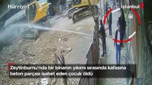 Zeytinburnu'nda bir binanın yıkımı sırasında kafasına beton parçası isabet eden çocuk öldü