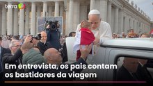 Bebê brasileiro vestido de 'mini papa' recebe bênção do Papa Leão XIV no Vaticano