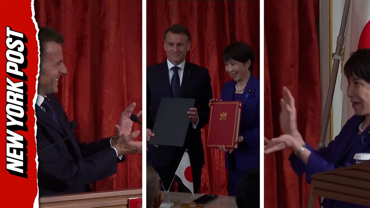 Watch: Macron and Takaichi pull Dragon Ball move, pledge Strait of Hormuz cooperation