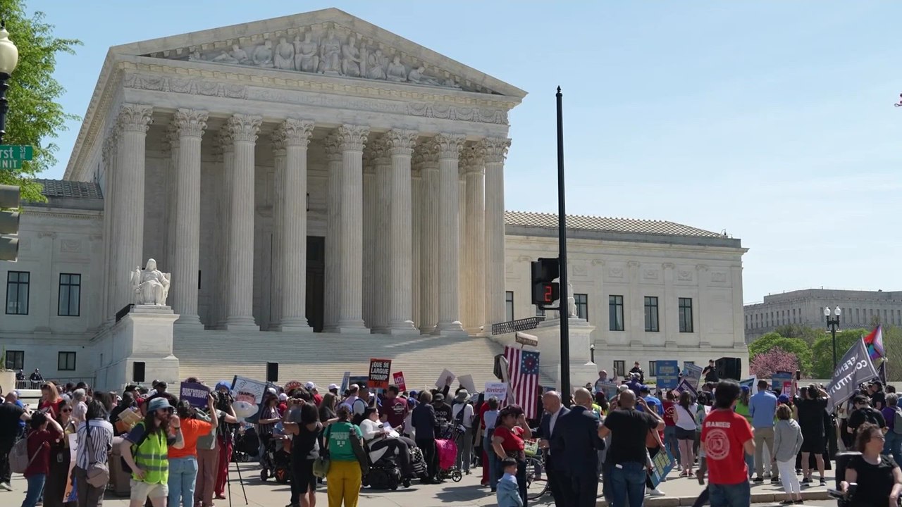 Protesters rallied outside the U.S. Supreme Court on Wednesday (April 01)  as justices heard arguments on President Donald Trump's contested directive to restrict birthright citizenship, with attendees inside the courtroom describing the session as deepl