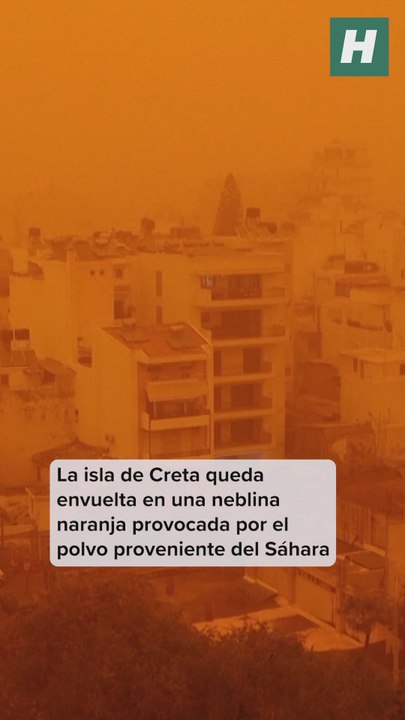 La isla de Creta, envuelta en una neblina de polvo del Sáhara