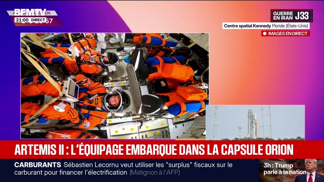 Mission Artemis 2: l'équipage s'est installé dans la capsule Orion