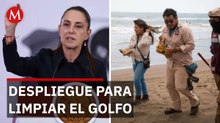 Sheinbaum detalla acciones para atender derrame de petróleo en el Golfo