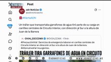 🚨¡Última Hora! Tráiler tira garrafones de agua en Circuito Interior y afecta carriles centrales