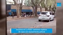 Sorpresa en La Plata: camiones repletos de cajas con equipamiento policial