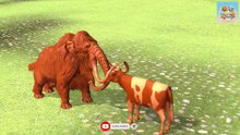 10 Mammoth Elephant vs 5 Zombie Bull African Elephant vs Giant Tiger Fight Cow Save by Woolly Mamoth
