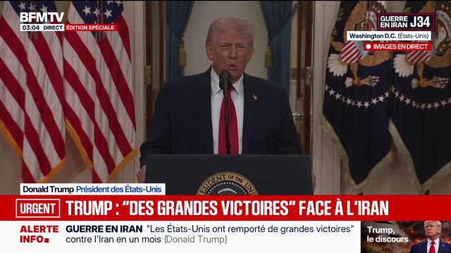 Guerre au Moyen-Orient: Les États-Unis gagnent face à l'Iran, estime Donald Trump, président des États-Unis